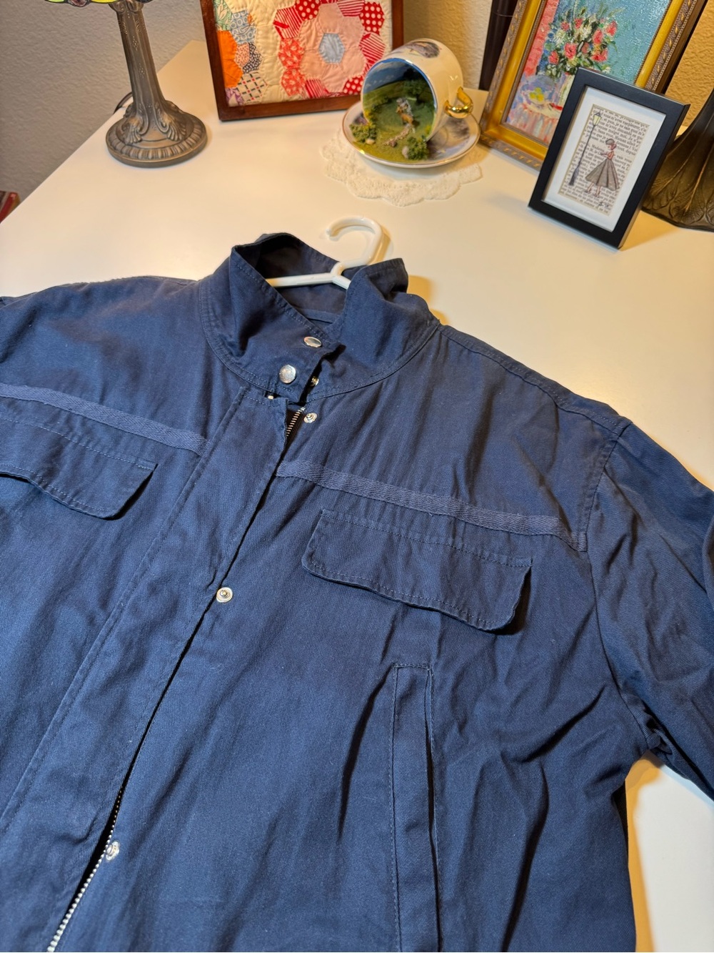 Treasure & Bond Navy Blue Cotton Twill Utility Jacket Size Women’s Large